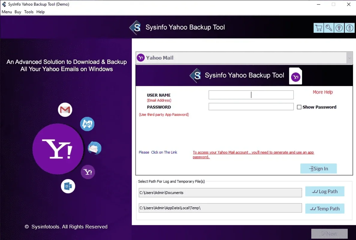 Yahoo Mail Backup Tool for Windows - Back Up with Ease