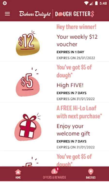 Bakers Delight Dough Getters for Android: Earn Rewards