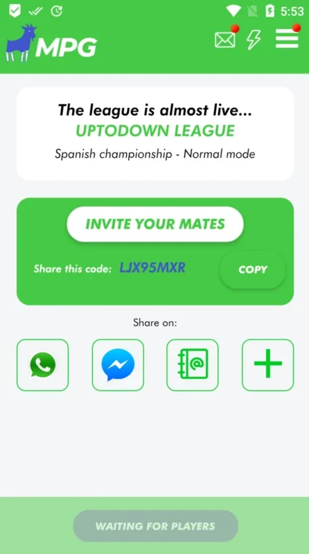 MPG for Android - Create Your Fantasy Football League