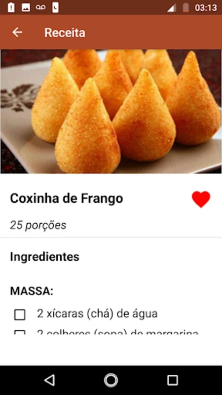 Receitas de Salgados for Android - Delicious Snack Recipes