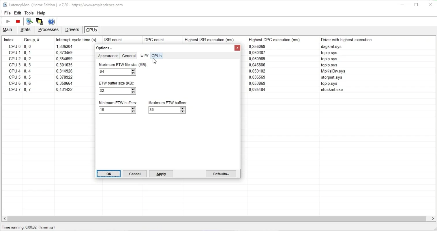 LatencyMon for Windows: Analyze Audio Processing