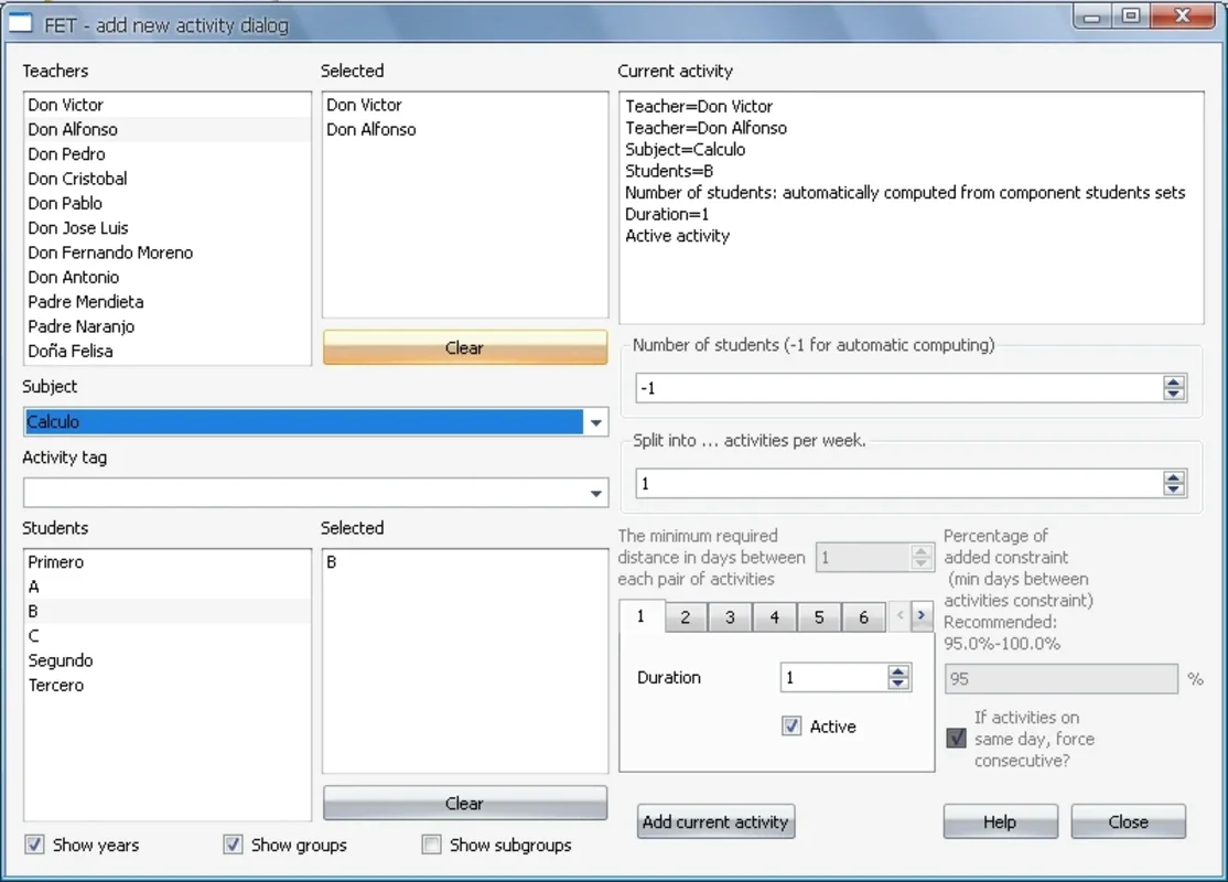 FET for Windows - Automate School Scheduling