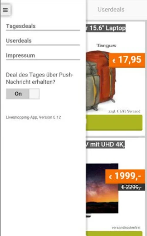 Liveshopping-App for Android: Convenient Shopping