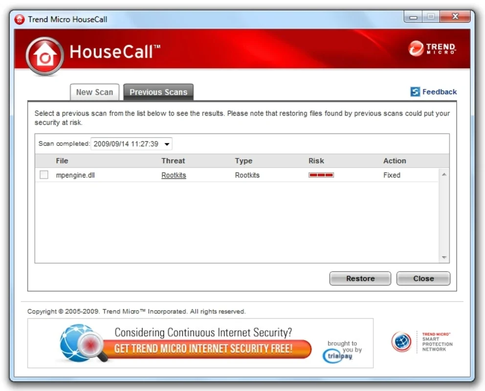 HouseCall for Windows - Efficient Antivirus with Memory Savings