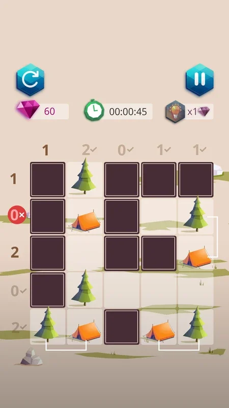 Camping master tents trees for Android: Challenging Puzzle Fun