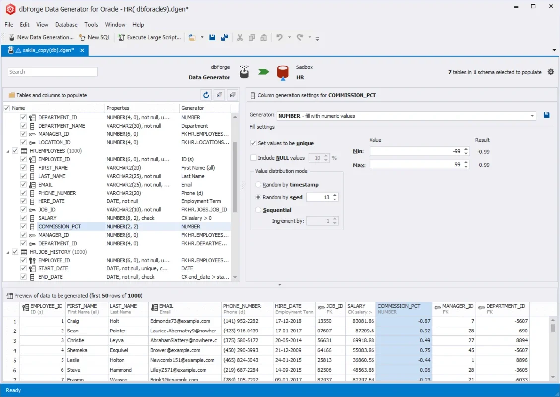 dbForge Data Generator for Oracle on Windows - Free Download