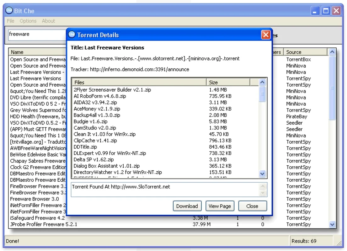 Bit Che for Windows - Efficient Torrent File Search