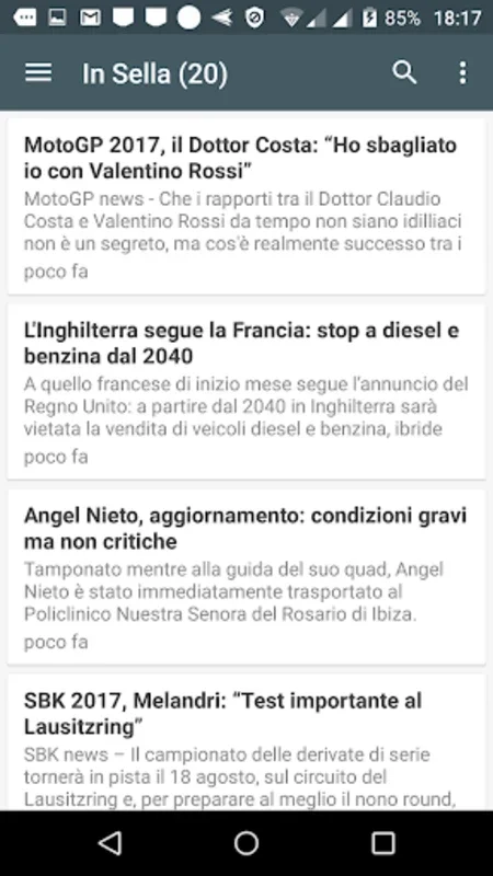 Motociclismo Notizie for Android - Aggregating Italian Cycling & Motorcycle News