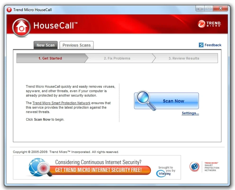 HouseCall for Windows - Efficient Antivirus with Memory Savings