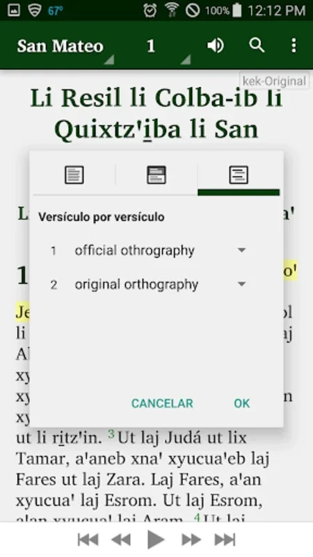 Kekchi Bible (2 Orthographies) for Android - Immersive Scripture Experience