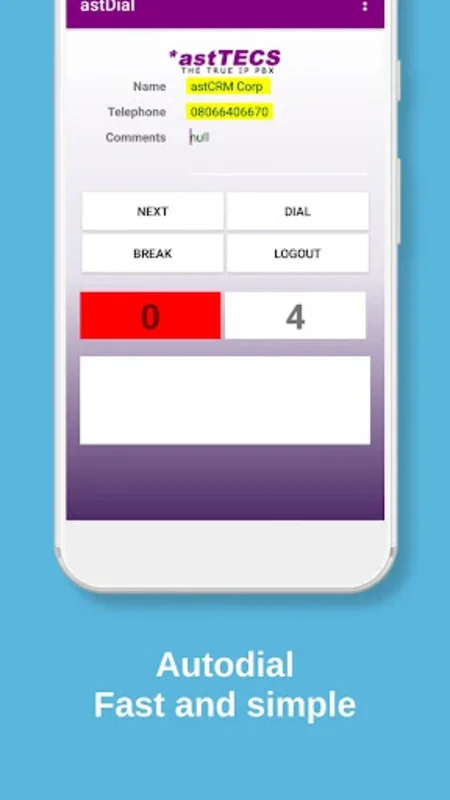 AstDial - Mobile Cloud Dialer for Android: Efficient Mobile Contact Center Solution