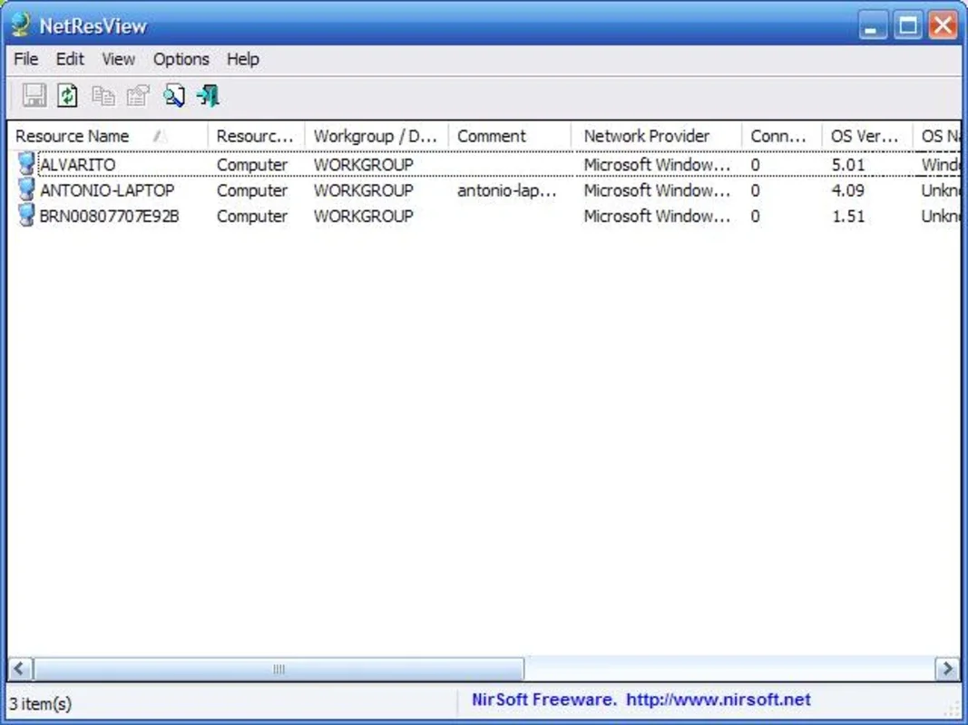 NetResView for Windows: View Local Network Devices