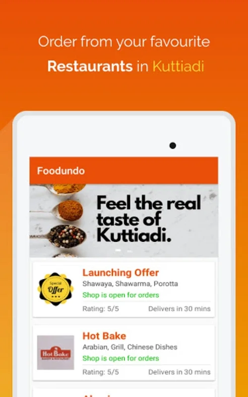 Foodundo for Android: Enhance Kuttiadi Dining