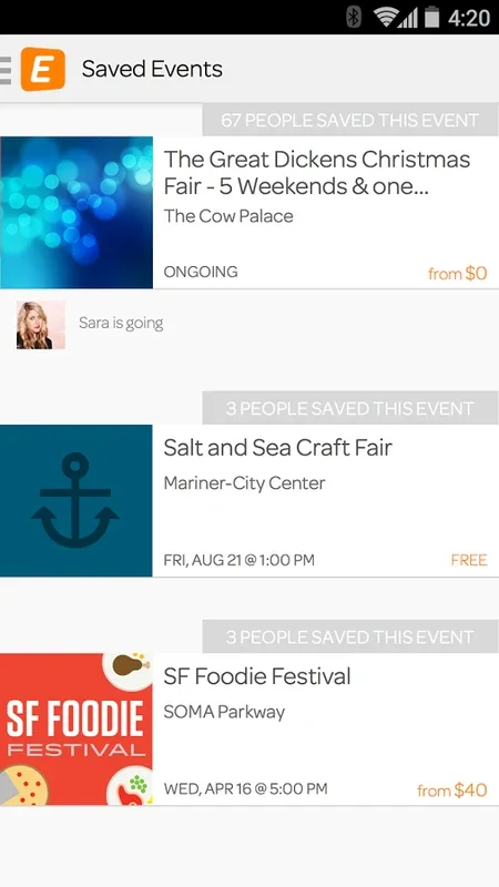 Eventbrite for Android - Discover Local Events