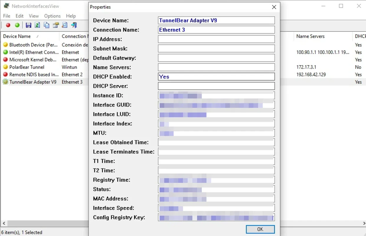 NetworkInterfacesView for Windows - View Network Adapters Easily