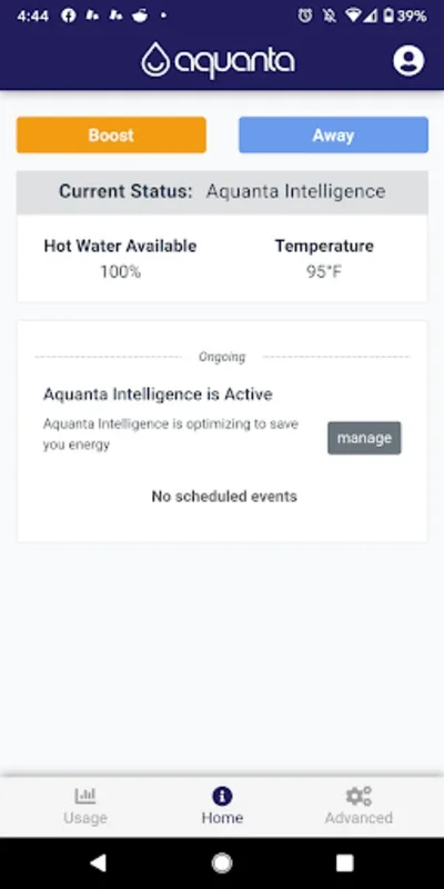 Aquanta for Android: Smart Water Heater Control