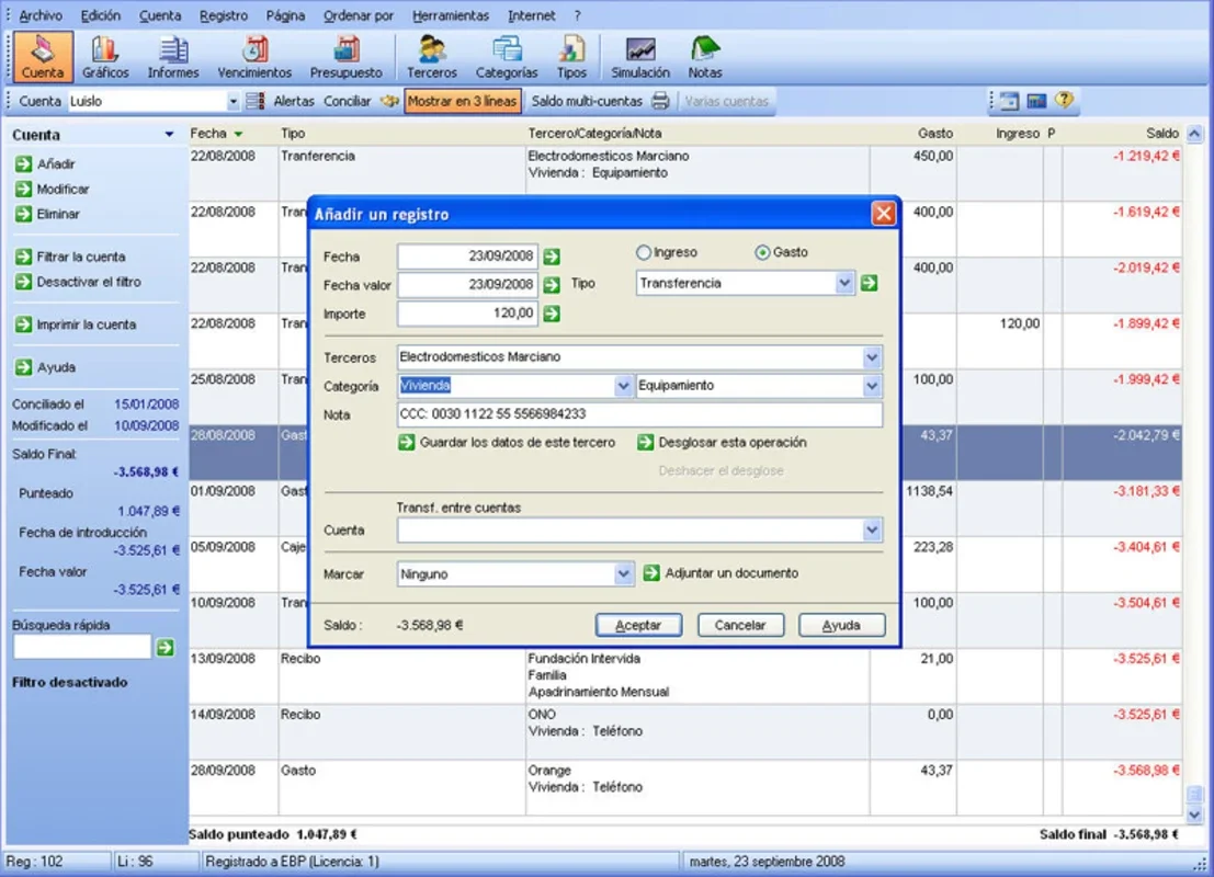 EBP Cuentas Personales for Windows: Manage Your Finances