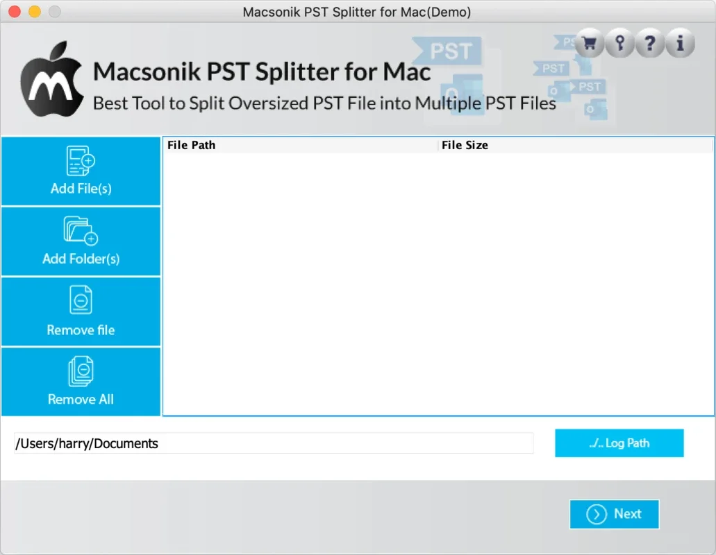 MacSonik PST Splitter for Mac - Split Large PST Files Easily