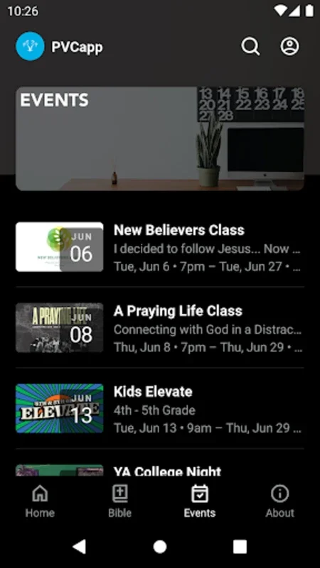 PVCapp for Android: Connect with Palm Valley Church