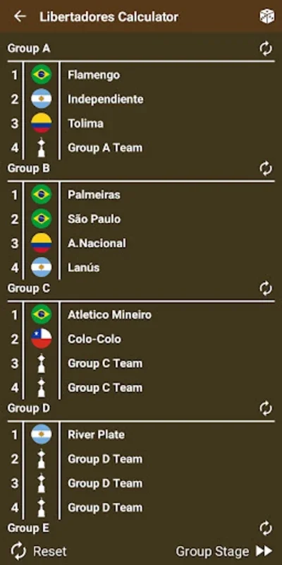 Libertadores Calculator for Android - Analyze South American Football