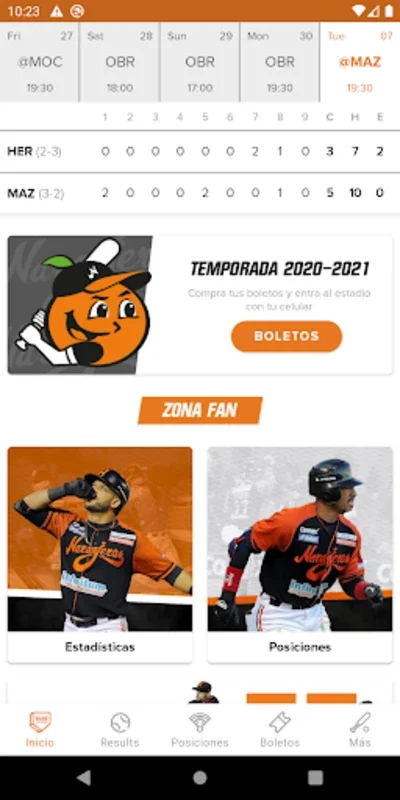 Naranjeros de Hermosillo Oficial for Android - Unbeatable Baseball Updates