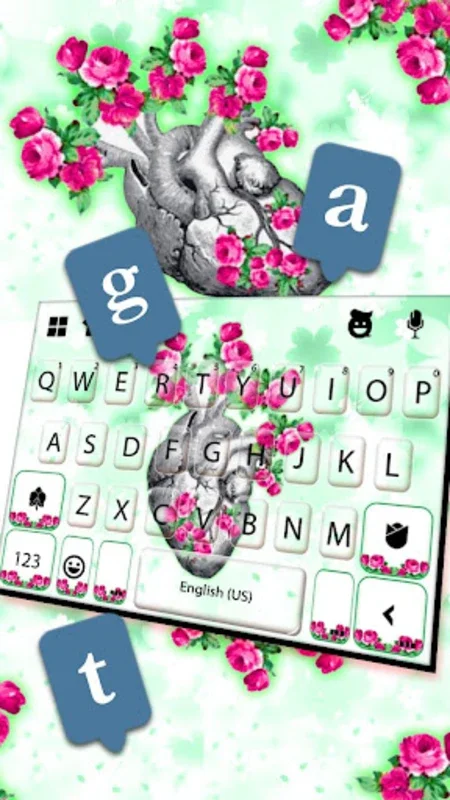 Heart Flower Art for Android: A Visually Stunning Keyboard Theme