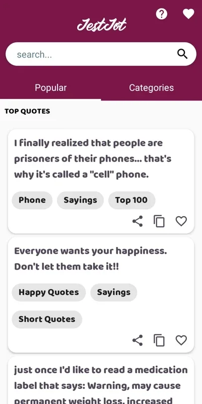 JestJet for Android - Enjoy Hilarious Quotes