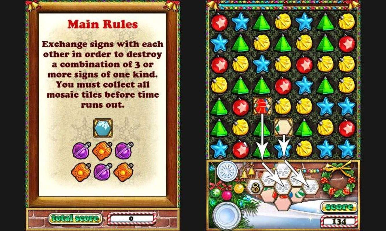 Jewellust Xmas Lite for Android - Festive Puzzle Fun