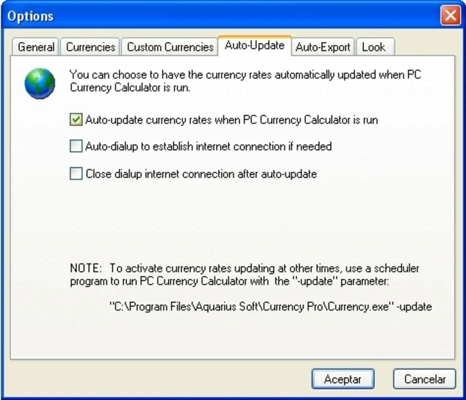 Aquarius Soft PC Currency Calculator for Windows - Accurate Currency Conversion