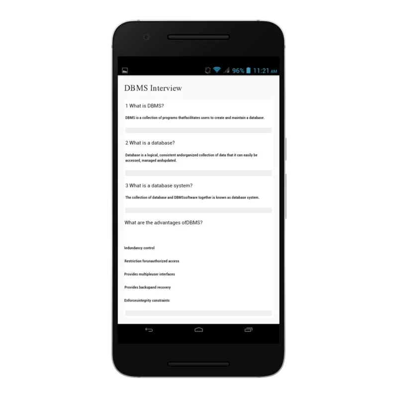 DBMS Interview Questions for Android - Enhance Your Skills