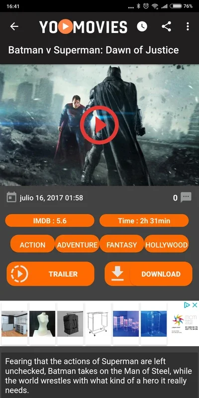 Yo Movies for Android - Enjoy Hundreds of Movies