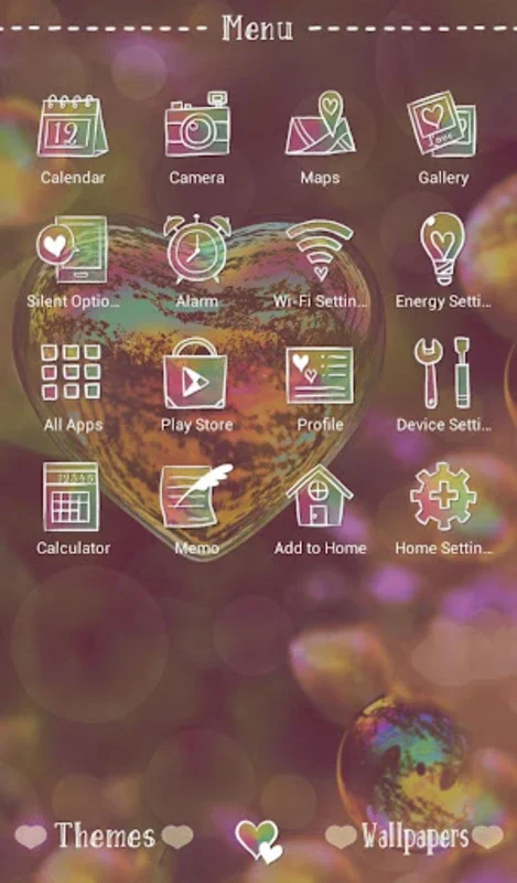 Heart Bubble Theme +HOME for Android: Vast Customization Options