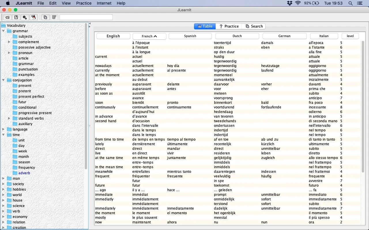 JLearnIt for Mac - A Free Multilingual Dictionary