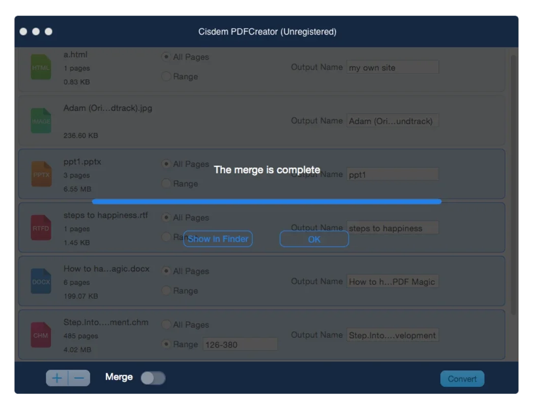 Cisdem PDFCreator for Mac: Convert Multiple File Formats