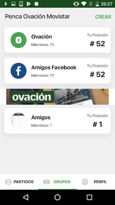 Penca Ovación Movistar for Android - Engaging Football Predictions