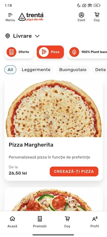 Trenta Pizza for Android - Simplify Pizza Ordering