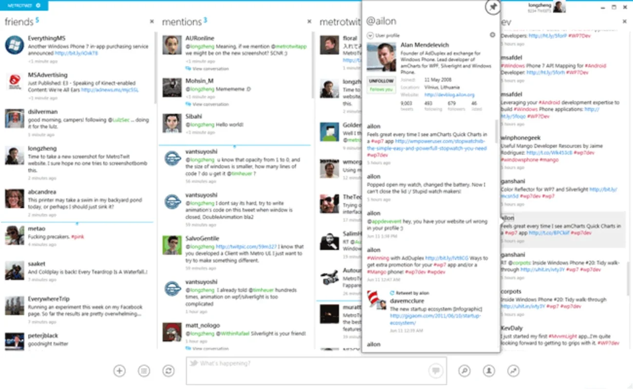 MetroTwit for Windows - Manage Your Tweets Easily