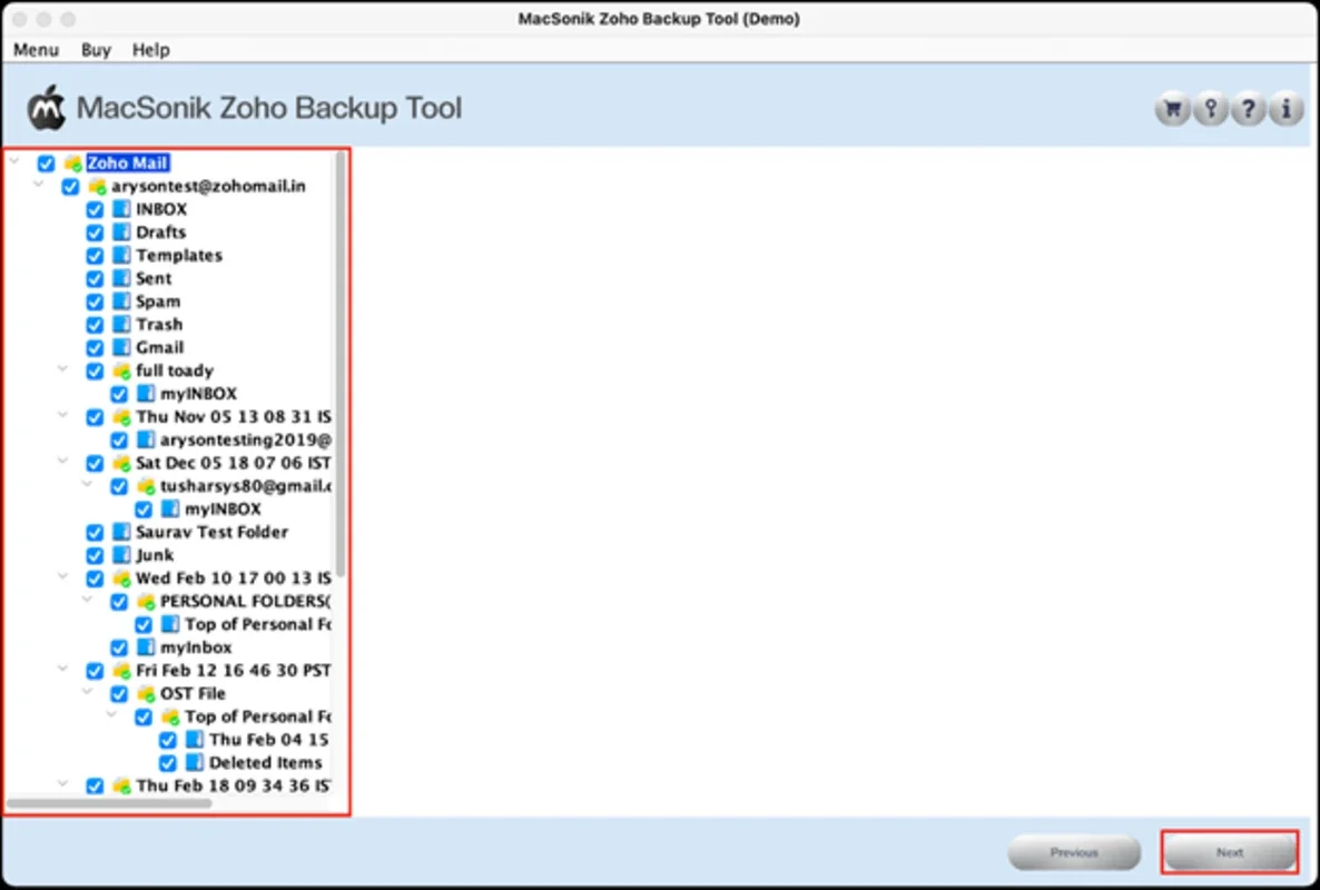 MacSonik Zoho Backup Tool for Mac - Efficient Mail Backup