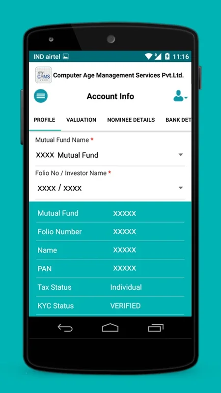 myCAMS for Android - Simplify Mutual Fund Management