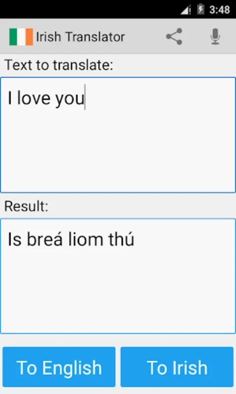 Irish English Translator for Android - Efficient Language Aid