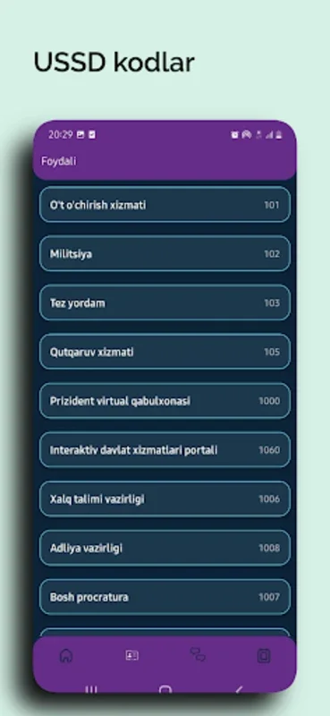 USSD kodlar for Android - Simplify Uzbek Mobile Services