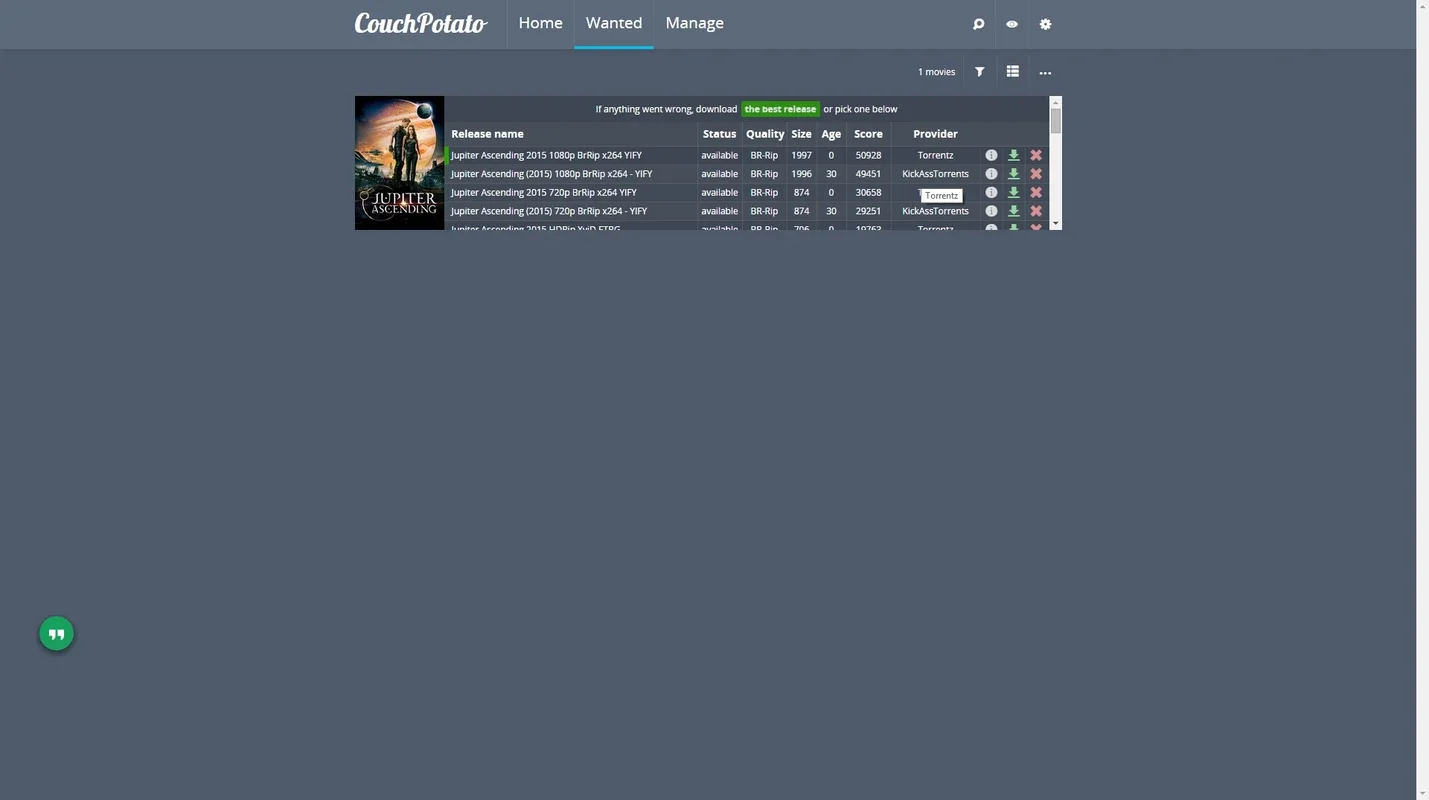 CouchPotato for Windows - Find High-Quality Movies Easily