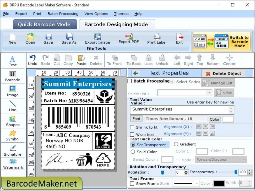 Standard Label Industry Software for Windows: Simplify Label Creation