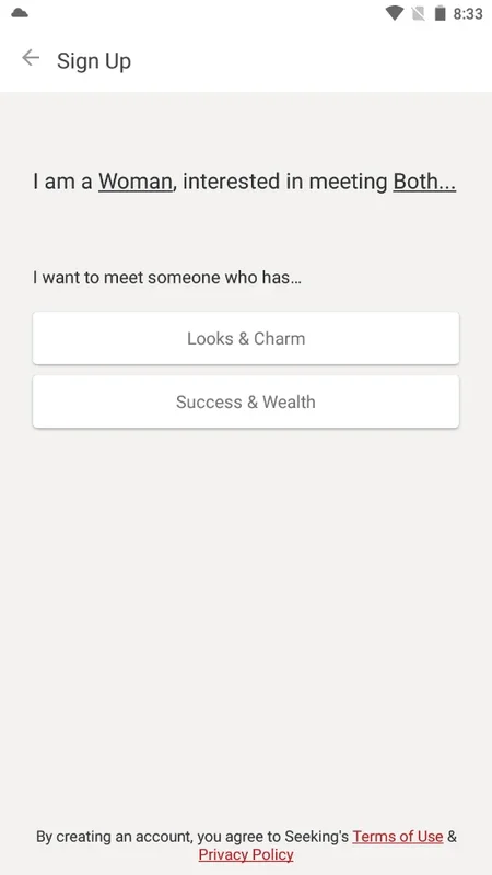 Seeking for Android - Connect with the Elite in Dating