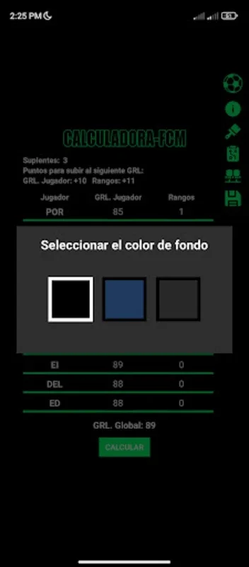 Calculadora FM Grl V2 for Android - Optimize Team Ratings