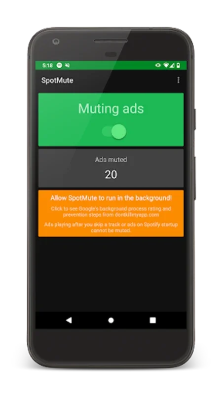 SpotMute for Android - Mute Ads for Seamless Streaming