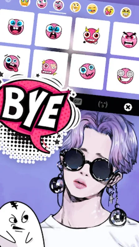 Purple Kpop Star Theme for Android - Customizable Keyboard