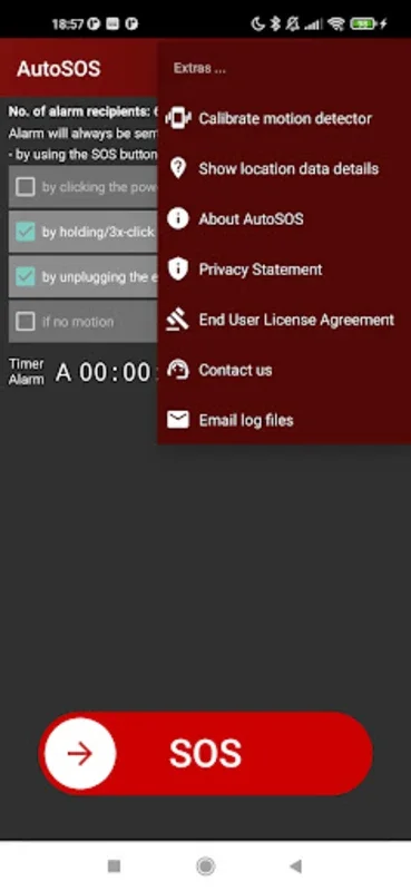 AutoSOS: Automatic SOS Alarms for Android - Ensuring Safety