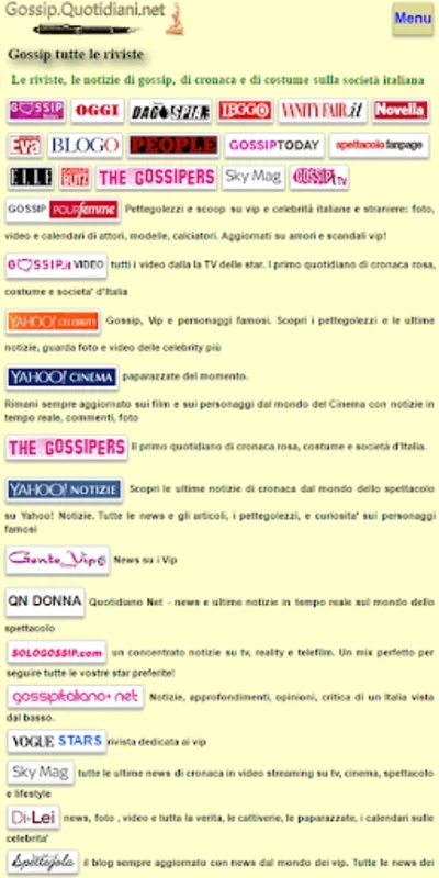 Gossip Quotidiani for Android: Aggregating Italian Celebrity News