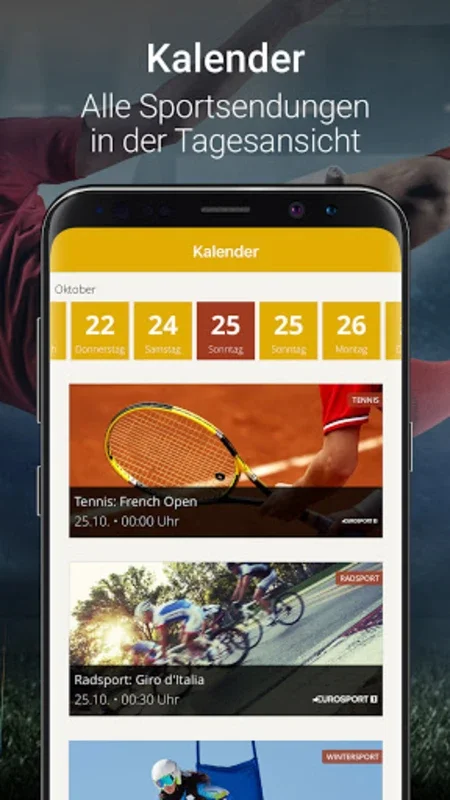 WerStreamt.es? Sport for Android - Find Live Sports Schedules